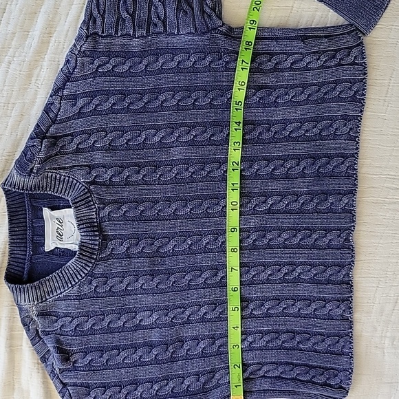 Aerie Blue Womens Y2K Cable Knit Dark Blue Cropped Sweater Size M - Picture 5 of 10